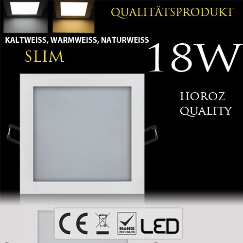 18W Ultraslim LED Panel Einbaustrahler Deckenleuchte Eckig Leuchte weiss warmweiss