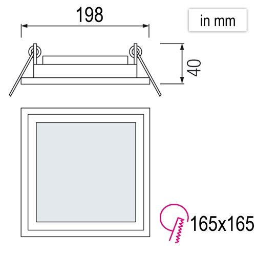 15W Glas Design LED Panel Einbaustrahler Deckenleuchte Eckig Lichtpanel naturweiss HL686LG