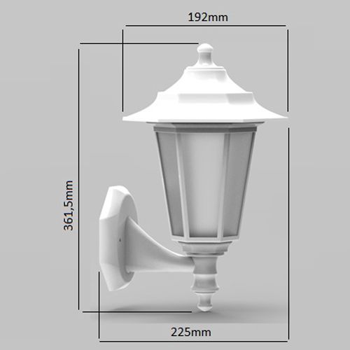 Kopie von Begonya-2 Außenlampe Wandleuchte Gartenlampe WEISS